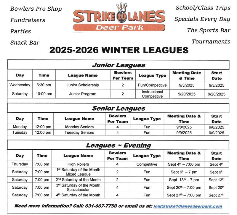 fall leagues